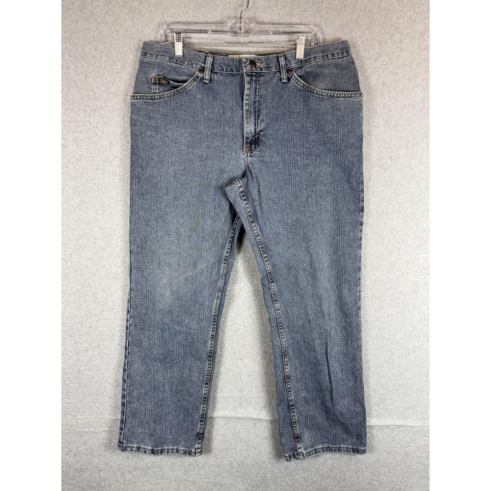 Lee Jeans Mens 38x29 Blue Regular Fit‎ Straight Leg Denim Classic Casual Pants